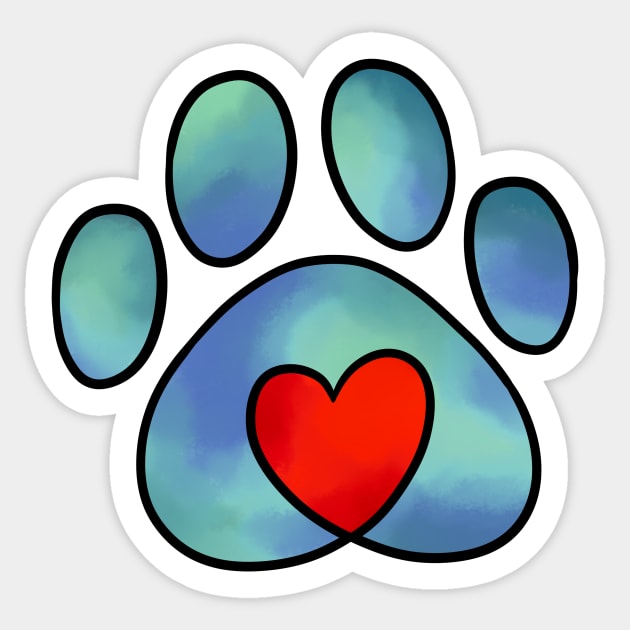 Pet Love Tiedye Blue Sticker by Saramation